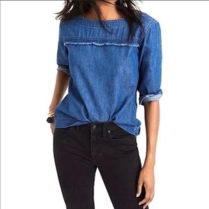 Madewell Denim Fringed Top